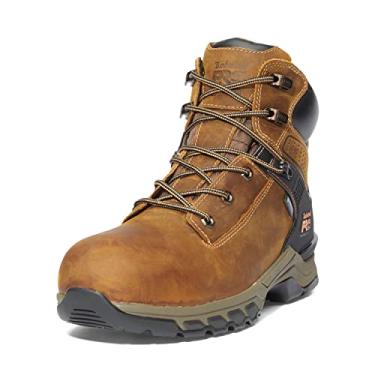 Imagem de Timberland PRO Hypercharge 36 Bota industrial masculina cm biqueira composta impermeável, Couro marrom de flor integral/marrom, 12 Wide