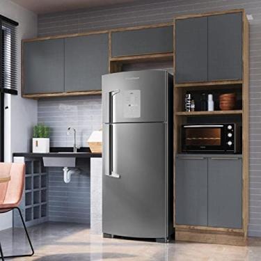 Imagem de Cozinha Modulada 3 Peças 7 Portas 1 Nicho para Forno Viena Edez Louro Freijó/cinza Grafitto