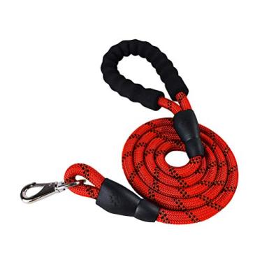 Imagem de Acessórios para coleira de cachorro- Cabo de transporte de 1, 5 m para cães refletem a luz Cabo de transporte para animais de estimação Corda prática para animais de estimação Vermelho