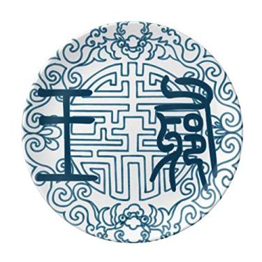 Imagem de China Antiga Prato Padrão Azul Escuro Decorativo Porcelana Salver Prato de Jantar