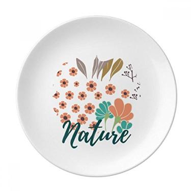 Imagem de Prato de tinta de plantas de flor laranja decorativo de porcelana Salver louças de jantar