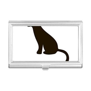 Imagem de Porta-cartões de visita com desenho de animal fofo de gato preto