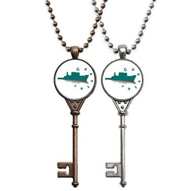Imagem de OFFbb-USA Colar com pingente de chaveiro de navio de carga Offshore Trade para decoração de casais