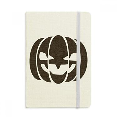 Imagem de Caderno de abóbora sorridente de Halloween preto capa dura de tecido diário clássico