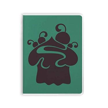 Imagem de Caderno de silhueta de sorvete cereja preta capa de goma Diário capa macia