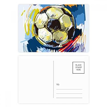 Imagem de Conjunto de cartões postais pintados para futebol americano, futebol, cartão de agradecimento