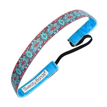 Imagem de Faixa de cabelo feminina para meninas da Sweaty Bands – faixa de cabelo esportiva antiderrapante com forro de veludo – Rosa de dança