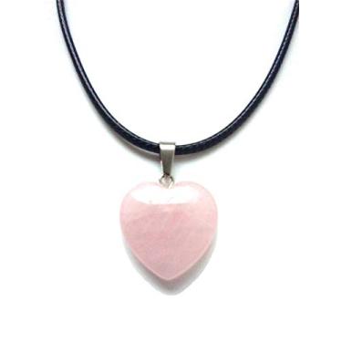 Imagem de Aimith Colar com pingente de amor em forma de coração ônix com pedra de cristal pedra pedra chacra