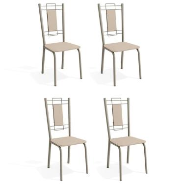 Imagem de Cadeiras Kit 4 Cadeiras Florença Nickel Nude - Kappesberg