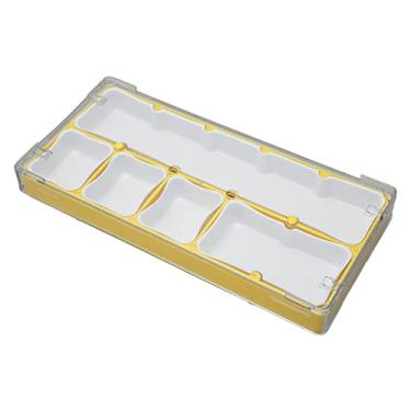 Imagem de ZJchao Caixa de peças de relógio, 5 compartimentos, ferramenta de reparo de relógio, forro inferior de borracha, caixa de armazenamento de peças de relógio