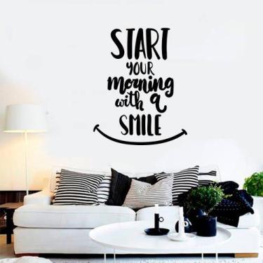 Imagem de Adesivo De Parede Frase Motivacional Smile - Kanto Store