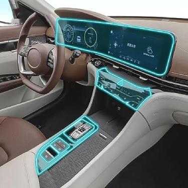 Imagem de LAVIYE Interior do carro GPS navegador console central TPU transparente película protetora Filme anti-risco, para Hyundai MISTRA 2020-2023