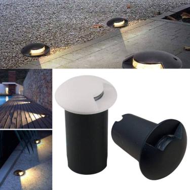 Imagem de Balizador Spot Led SMD 1W Com Facho Foco De Luz Angular (Branco Quente) IP65 De Embutir Em Piso Solo Chão Escada Gramado