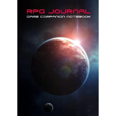 Imagem de RPG Journal Mixed Paper: Ruled, Graph, Hexagon and Dot Grid | Game Companion Notebook Alien Planet