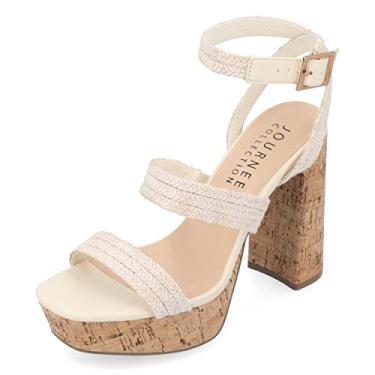 Imagem de Journee Collection Womens Sienne Tru Comfort Foam High Heel Platform Sandals Ivory 5.5 Medium WOMENS US