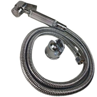 Imagem de Ducha Higienica Metal Luxo Banheiro Suporte Chuveirinho Intimo Cromo Banho Higiene