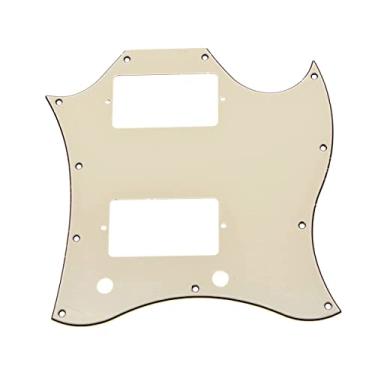 Imagem de Dopro American Standard SG Guitar Full Face Pickguard serve para guitarra especial EUA Gibson SG envelhecida branca 3 pregas