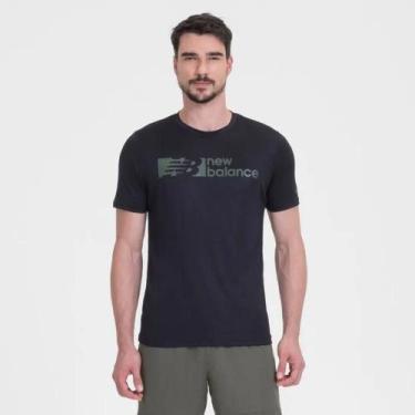 Imagem de Camiseta Masculina New Balance Tenacity Graphic-Preto Verde