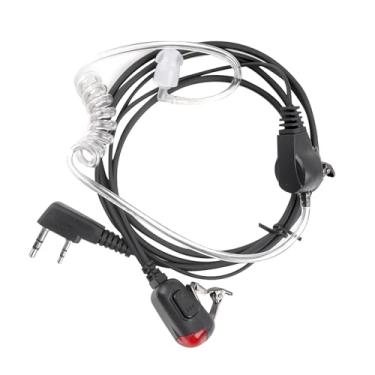 Imagem de Fone de ouvido de rádio 2 pinos tubo de ar fone de ouvido com luz LED Ptt microfone porta K para rádio Baofeng
