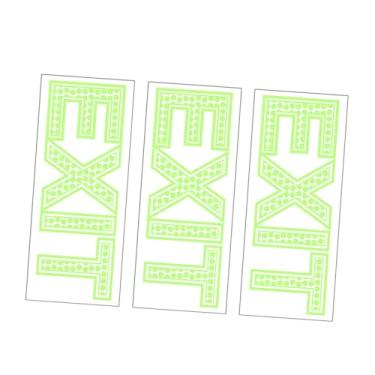 Imagem de HEMOTON 3 Pecas sinal de saída adesivos de aviso sinais de escritório adesivo brilhante adesivo indicador de direção ar livre aplique mural adesivos de chão y022 o sinal