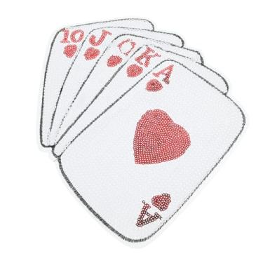 Imagem de COHEALI 2 Peças blusa de lantejoulas blusas de lantejoulas remendo de pano de algodão patche de mochila remendo de roupas pôquer remendo da etiqueta Pode ser passado a ferro jogando cartas