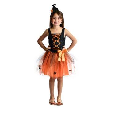 Imagem de Fantasia Bambolê Infantil Halloween Bruxa Com Tiara-132 - Bambolê Fant
