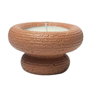 Imagem de 2 peças simples e criativas copo de cimento aromaterapia vela sem fumaça fragrância romântica candelabro - laranja escuro - aroma de óleo de citronela