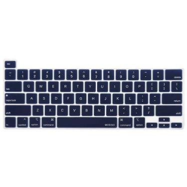 Imagem de MOSISO Capa de teclado compatível com MacBook Pro 33.0 cm M2 2023, 2022, 2021 2020 M1 A2338 A2289 A2251 e compatível com MacBook Pro 16 2020 2019 A2141 Touch ID, película protetora de silicone, azul