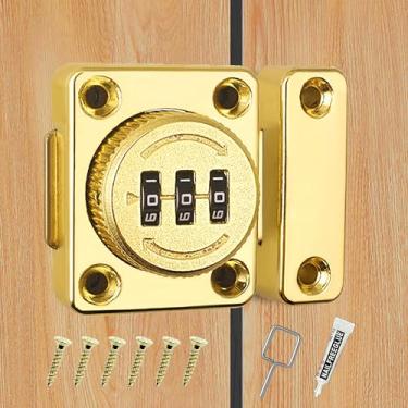 Imagem de Fechadura de senha para porta de armário combinação sem chave mecânica fechadura de armário com senha trava de gaveta rotativa para porta unidirecional, escritório, armazenamento de arquivos, armário