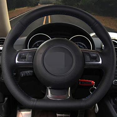 Imagem de TPHJRM Capa de volante de carro DIY couro artificial, apto para Audi TT TTS (8J) 2006-2014 A3 S3 (8P) Sportback 2008-2012 R8