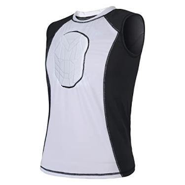 Imagem de TUOYR Camisa de compressão acolchoada protetor de tórax protetor de coração colete protetor de esterno para futebol e beisebol