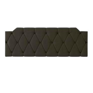 Imagem de Cabeceira Estofada Painel Kelly Para Cama Box - Fixação de Parede (Marrom, Casal (140 cm))