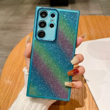 Imagem de Capa amortecedora macia de papel com glitter, para samsung galaxy s24 s23 s22 plus ultra s21 s20 fe a35 a54 a33 a73 a34 a05s a72 m53 m54, azul, para m13 5g