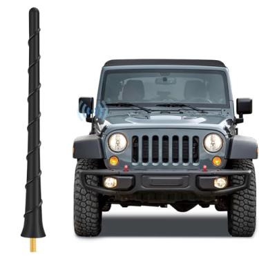 Imagem de Antena espiral de caminhão preta de 19,5 cm de substituição, antena de borracha para rádio de carro, antena flexível à prova d'água, serve para Jeep Wrangler Gladiator JK JL JT 2007-2024, recepção