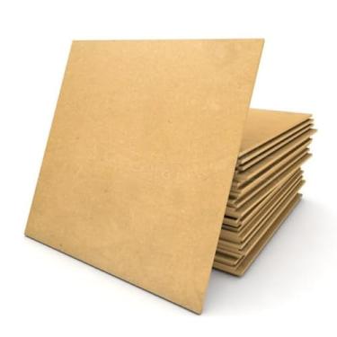 Imagem de Genérico, Kit 4 Placa Chapa MDF Cru 3 mm 33x33 cm Quadro Artesanato