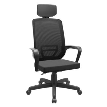 Imagem de Cadeira Adrix Plaxmetal Presidente Giratória Ergonômica Tela Mesh Mecanismo Relax Assento Poliéster com Apoio de Cabeça