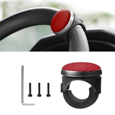 Imagem de Kutyun Botão de volante, botão giratório de volante, botões suicidas de rotação de 360 graus com superfície de silicone e rolamentos de metal para volante, universal para carros, caminhões, barcos,