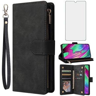 Imagem de Asuwish Capa tipo carteira compatível com Samsung Galaxy A50, protetor de tela de vidro temperado e porta-cartões, acessórios de celular, capas para celular para Glaxay A 50 Gaxaly S50 50A SM A505G