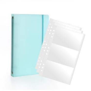 Imagem de Organizador de fichas de cartão de índice de 7 x 12 cm com mangas dupla face de 3 bolsos, pasta de caixa com porta-cartões de índice para receitas, cartões de memória portáteis