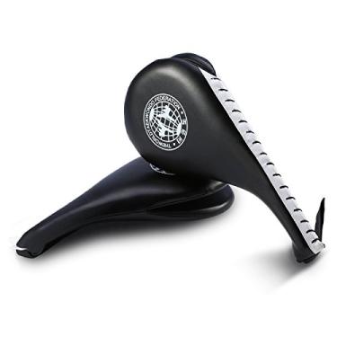 Imagem de Pacote de 2 Taekwondo Double Kick Pad Target, Tae Kwon Do Karate Kickboxing Training TKD Kicking Pad Praticar Double Face Kick Foot Pad Equipamento de Artes Marciais Artigos Esportivos Paddle, Preto