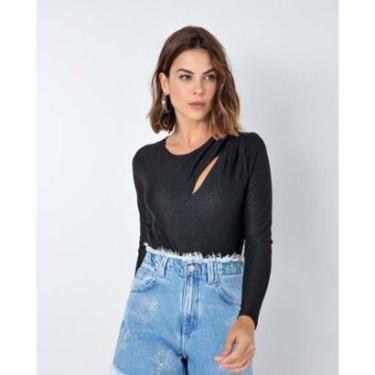 Imagem de BODY EM LUREX JUSTO MANGA LONGA COM BRILHO-Feminino