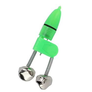 Imagem de Alerta de isca de peixe, luz de alarme de isca de mordida de sinos gêmeos verde grama para pesca marítima