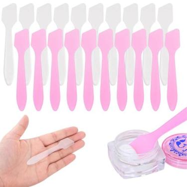 Imagem de 100Un Espátula Plástica Ponta Quadrada Para Creme Facial Máscara Argil