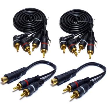 Imagem de 2 Cabo RCA 1,5 Metro mais 2 Y 2M1F para Processador de Áudio - NTV