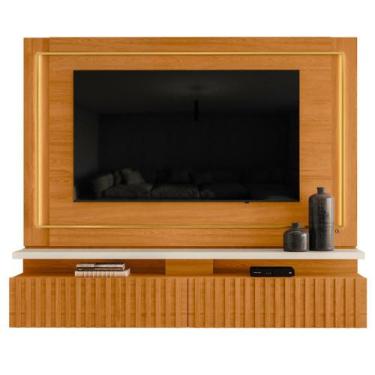 Imagem de Home Frisado para TVs 75"com 2 Led Roma Cinamomo Off White - Mais de C