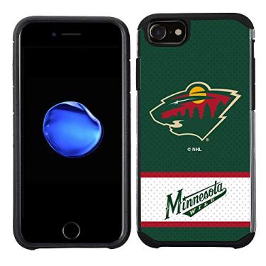 Imagem de Apple iPhone 8/iPhone 7/iPhone 6S/ iPhone 6 - NHL Licenciado Minnesota Verde Selvagem Capa traseira texturizada em TPU preto
