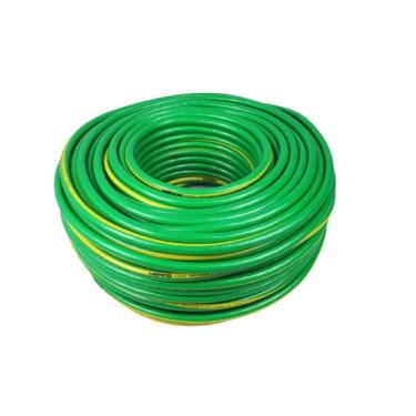 Imagem de Mangueira de Jardim Reforçada Tricotada 1/2 pol Verde - 50m - Menco