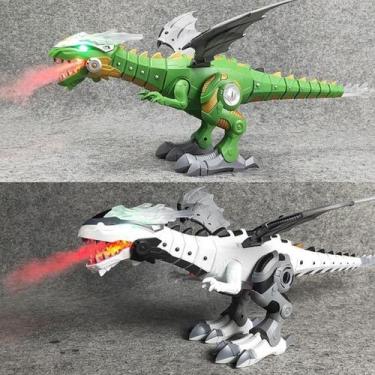 Imagem de Dinossauro Robô  com Asas SOLTA FUMAÇA anda e tem luz - toys