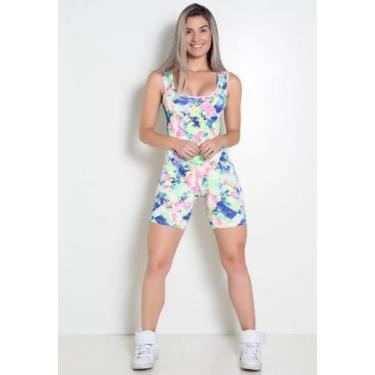 Imagem de Macaquinho Fitness Diluxo Costa Nua Estampado, Estampado, GG, Feminino
