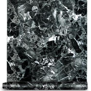 Imagem de Papel de parede de contato com textura de mármore 45 cm x 3 m removível autoadesivo decoração de móveis gaveta prateleira forro rolo de vinil para decoração de casa